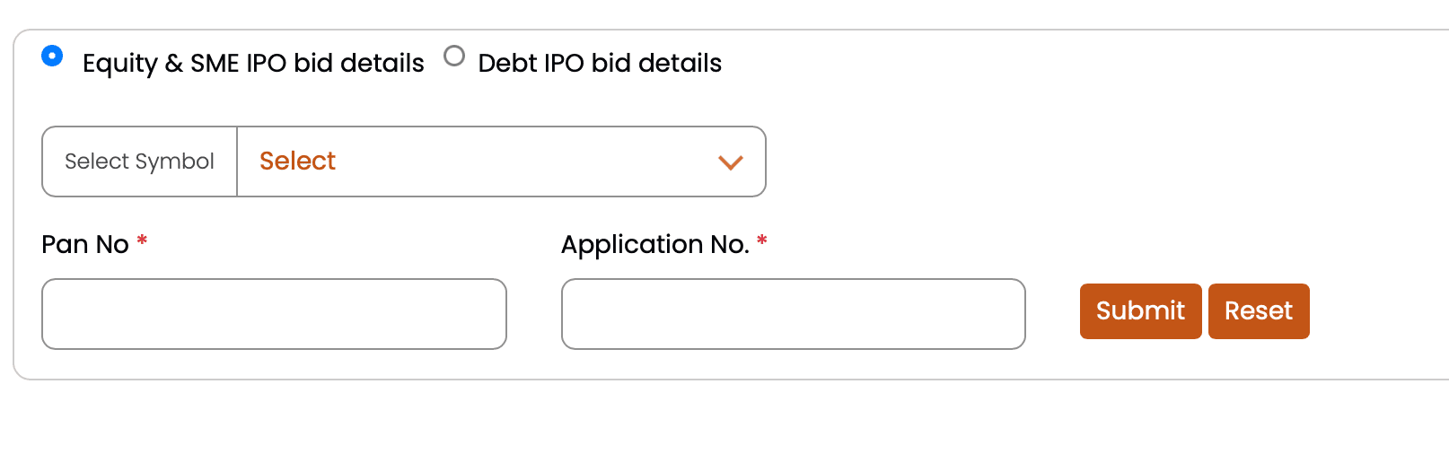 NSE IPO allotment status page screenshot